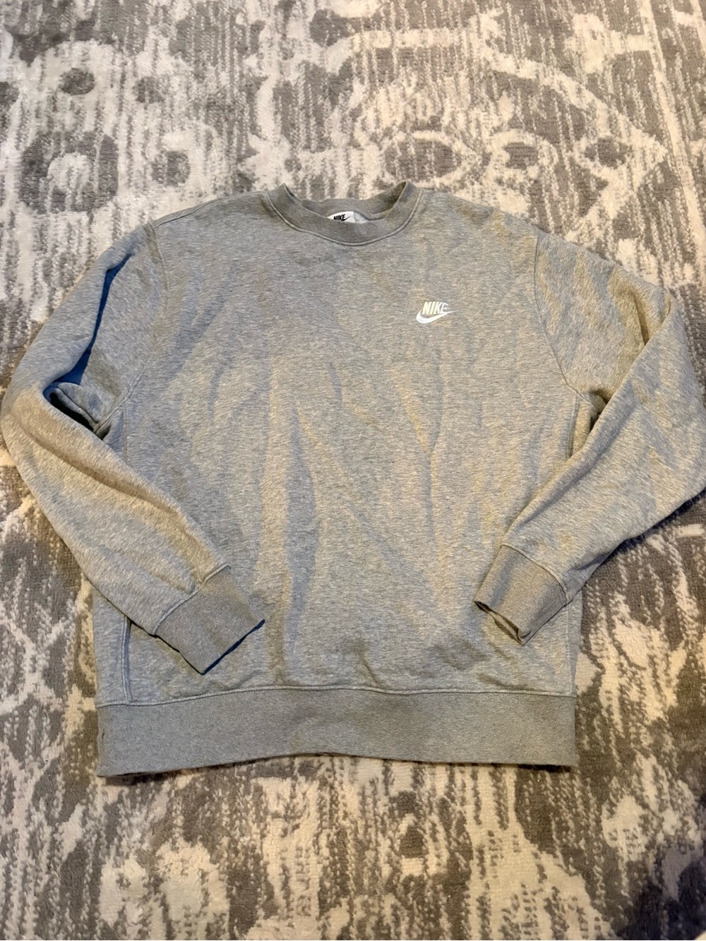 Nike Light Gray Crewneck Sweatshirt with White Swoosh
